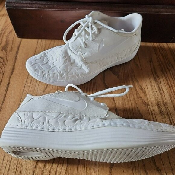 Nike Solarsoft White Lightweight Comfort Lace Sneakers 728857 Men 11 EU 45 Rare - Picture 2 of 16